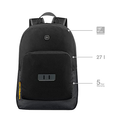 Image of WENGER, Next 23 Crango, 16 Inches Laptop Backpack, 27 liters, Gravity Black, 612557, Business Travel Bag, Swiss Designed