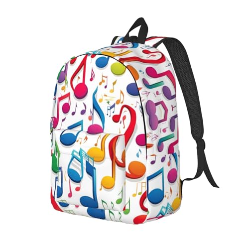 Mochila para laptop con estampado de notas musicales para mujer 2