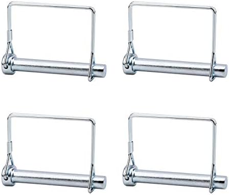 INCREWAY 3/8" Trailer Coupler Pin, 4pcs Heavy Duty Shaft Locking Pin Pto Pin Carbon Steel Safety Coupler Pin in 2-3/4" Long, Square Wire Locking Pin for Farm Lawn Garden Trailers