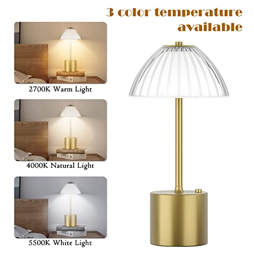 Aipsun Rechargeable Table Lamp Led Cordless Table Lamp Battery Powered 3 Color Stepless Dimming Portable Night Light Touch Table Lamps For Bedroom,Living Room #TOP3