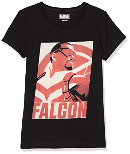 T-shirt Marvel Falcon fille noir XL anti-froissement pour le sport