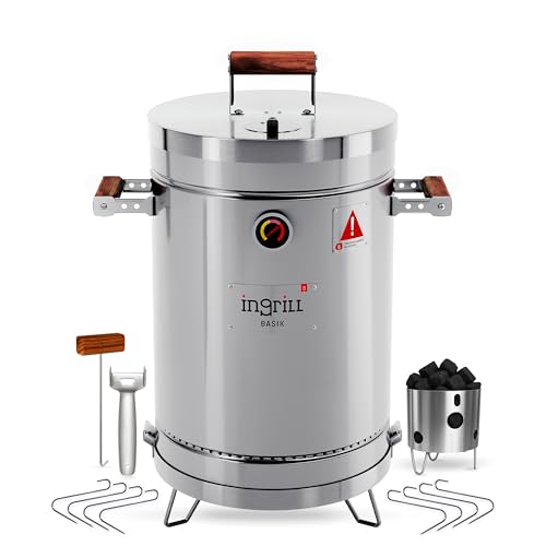 3-in-1 Stainless Steel Smoker Barrel Grill – Portable Charcoal BBQ