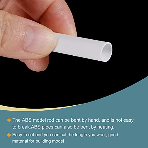 Image of MECCANIXITY Plastic Model Tube ABS Round Tube 5 /16 inch OD 10 inch White Easy Processing for Architectural Model Making DIY 3 Pack