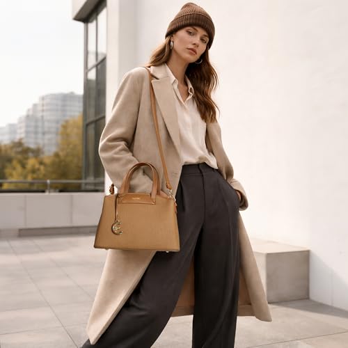 Image of EXOTIC Evara Structured Satchel Handbags with Adjustable & Detachable Strap | Textured Finish | Multi-Compartment | Premium Everyday Carry