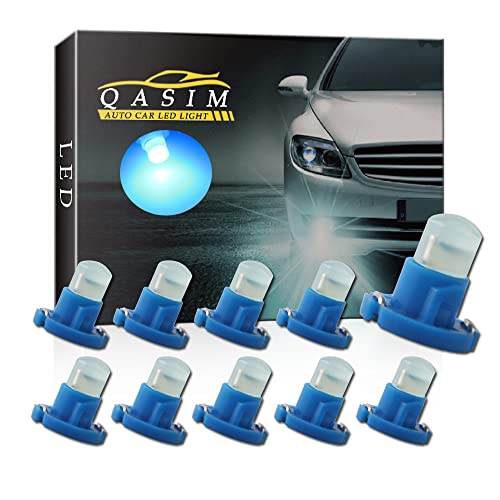 Qasim 10x T4.2 Ampoules LED COB 1SMD Bleu pour Tableau de Bord de Voiture Compteur de Vitesse Jauge d'Instrument DC 12V