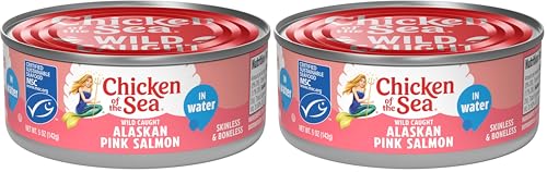 Image of Chicken of the Sea Alaskan Pink Salmon in Water, 5 Ounce Can (Pack of 2), Wild Caught Canned Salmon, Skinless & Boneless