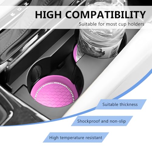 Portavasos para auto 2 pcs con cristales, rosa miniatura 6