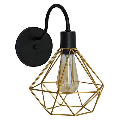 Arandela Luminária Diamante Metal 29cm Dourado