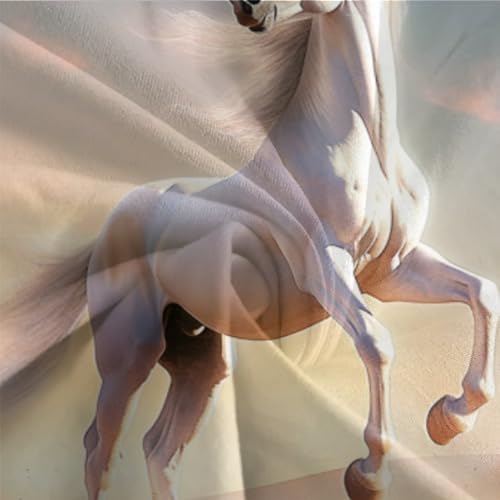Housse de couette animaux 3D King en microfibre premium L'étalon Blanc