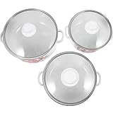 Hemobllo Juego de 3 Cacerolas Esmaltadas Vintage para Estofado y Sopa Tapa, Asas Dobles Antideslizantes, Fondo Plano para Mejor Cocción, Indicadas para Cocina de Inducción Estilo Aleatorio