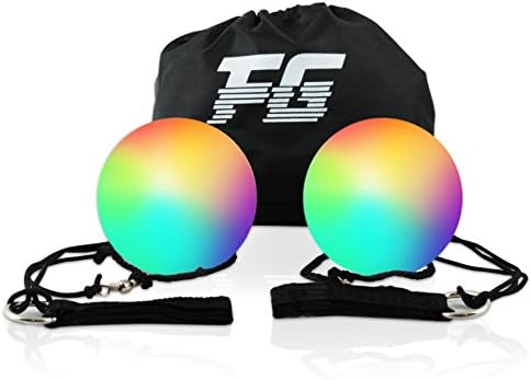 Festival Gear Poi Balls Spinning LED Light Up Ball Set with Carry Bag