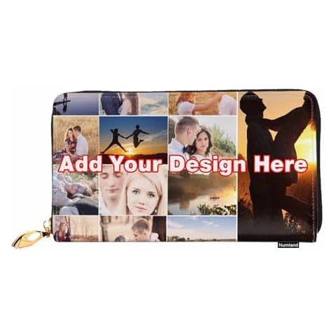 Numland Personalized Leather Photos Wallet，Custom Long Style Leather wallet,Soft Zipper High Capacity Wallet for Women Mom,Daughter,Best Friend Presents(2-Sided Design) Cover