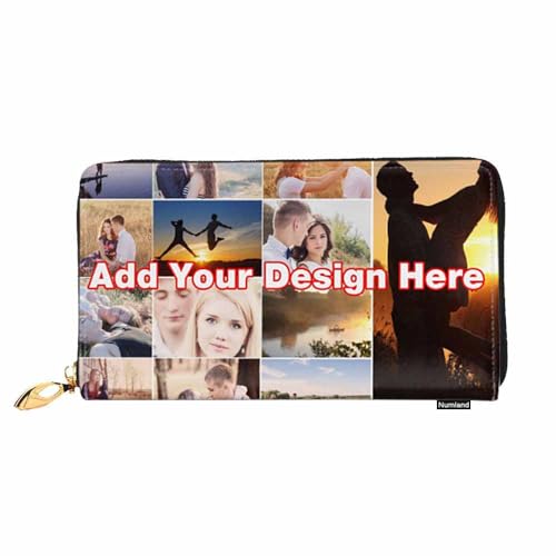 Personalized Leather Photos Wallet，Custom Long Style Leather wallet,Soft Zipper High Capacity Wallet for Women Mom,Daughter,Best Friend Presents(2-Sided Design)