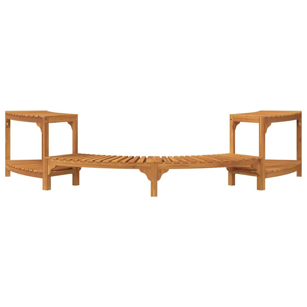 Vasca idromassaggio semicircolare, marrone, in legno di acacia massiccio, 272 x 120 x 55,5 cm, resistente alle intemperie, per esterni, spa, giardino, terrazza, facile da montare e