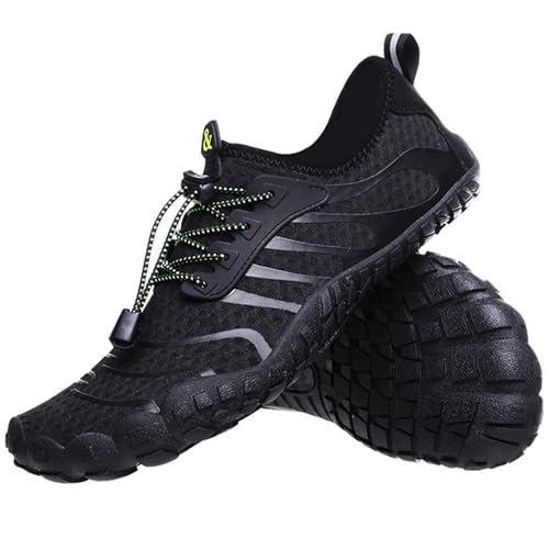 ZusFut Escarpines Hombres Barefoot Respirable Antideslizante Zapatos de Agua Hombre Escarpines Agua De Playa Rio Pesca Buceo Surf (Negro, Numeric_45)