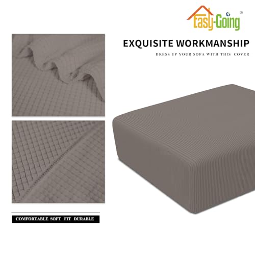 Housse pouf extensible et imperméable Easy-Going grand format taupe - 5