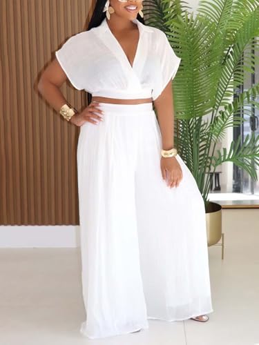 Tenues de vacances décontractées chic ensemble fluide jambes larges