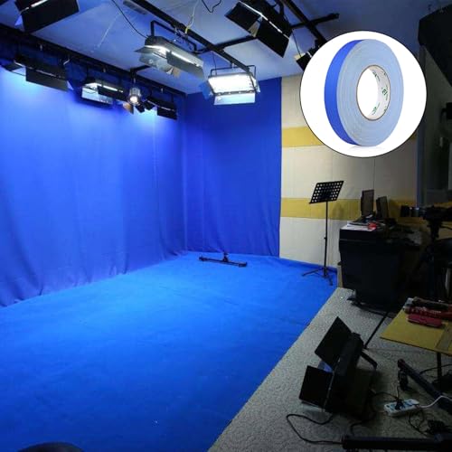 Image of BOMEI PACK 1 Pack Blue Gaffer Tape, Matte Non-Reflective, 1inch x 60yds No Residue Hand Tear Self-Adhesive Gaffer Tape for Labeling, Cable, Stage, Photo Studio, Painters and Duct Repair