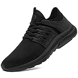 DYKHMILY Sicherheitsschuhe Herren Damen Arbeitsschuhe Stahlkappe Leicht Komfort Atmungsaktiv Arbeitsschutzschuhe Anti-Piercing Schutzschuhe(Schwarz,46EU)