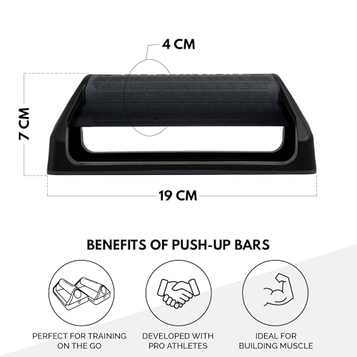 GORNATION Push Up Handles, Push Up Bars with Non-Slip Base for Calisthenics, Home & Outdoor Workouts, Lightweight, Durable Push Up Stands with Ergonomic Grip for Strength Training (Grey) - Image 4