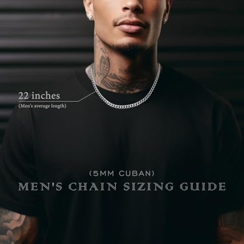 KRZ Silver Cuban Link Chain for Men 5mm Miami Chains for Men Stainless Steel Chains 925 Sterling Silver Necklace for Men and Women Jewelry3
