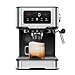 Chefman Máquina de espresso Chefman CraftBrew, cafetera digital con bomba de 15 bares con varilla de vapor para café con leche y capuchino, compacta con depósito de agua extraíble de 1.8L - acero inoxidable