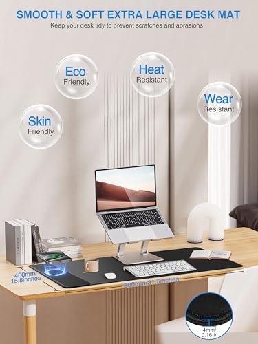 Image of TopMade Wireless Charging Mouse Pad, Gaming Mousepad with Ultra-Smooth Surface, Non-Slip Base, Waterproof Computer Desk Pad, 31.5 inchx15.8 inch XXL Large Desk Mat for MacBook, PC, Laptop
