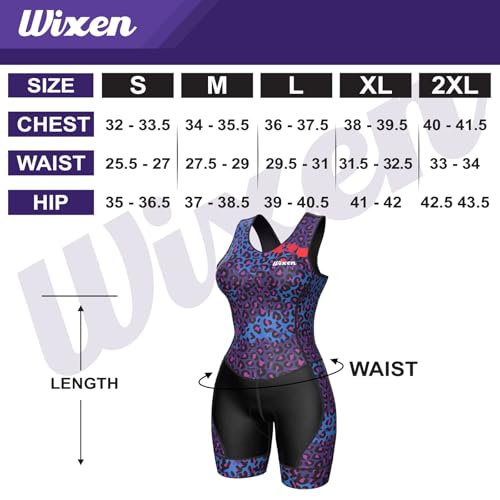 WIXEN PRO Fato de corrida feminino triatlo manga trisuit aerodinâmico bike run maiô bolso traseiro,