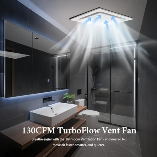 Orsong Bathroom Exhaust Fan 12" Panel Ultra Quiet without Light(10x10 Mount), 130CFM, 4" Duct for Bathroom/Garage/Home by Orsong - Image 3