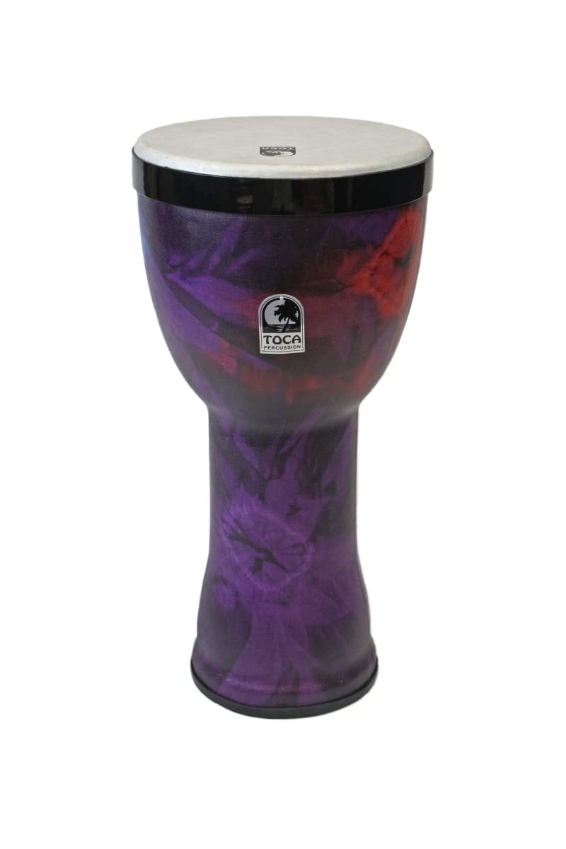 TOCA Nesting Drums Freestyle II Kente Cloth (tamburi in PVC resistenti alle intemperie, per interni ed esterni, salvaspazio, per educazione musicale e terapia, diametro: 12"), Woodstock Purple
