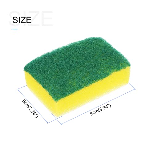 Image of METALLIXITY Kitchen Cleaning Sponge (9cm x 6cm /3.54 inch x 2.75 inch) 15pcs, Dish Sponges - for Washing Pots, Pans, Bathroom, Green /Yellow /Blue /Pink /Purple