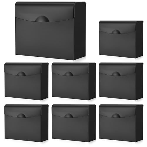 Image of Tioncy 8 Pcs Sanitary Napkin Disposal Receptacle Stainless Steel Sanitary Napkin Receptacle Wall Mounted Tampon Disposal Bin Waste Tampon Holder Feminine Hygiene Container (Black)