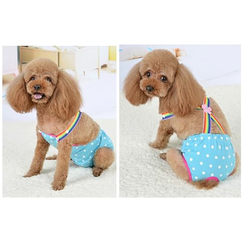 Image of Dog Diaper Shorts Sanitary Pantie Female Dogs Adjust Suspender Diaper Panties Period Briefs Dog Physiological Shorts, M Polka Dot Light Pink