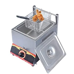 LPBSKHJW Freidora a Gas con cestas y Tapas, 11L/22L de Gran Capacidad para encimera/freidora, Mango ergonómico de Tacto frío, Revestimiento Antiadherente de Acero Inoxidable, fácil de Limpiar (Gas na