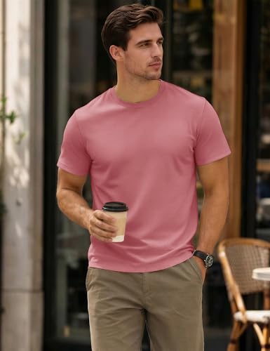 Image of MAGCOMSEN Mens T-Shirts Short Sleeve UPF 50+ Lightweight Moisture Wicking Basic Crewneck Casual Summer Cooling T Shirt