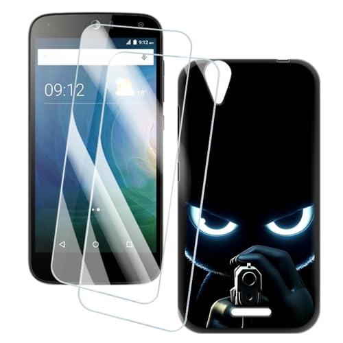 OAGELIM 2er Pack Bildschirm Schutzfolie + Hülle Kompatibel mit Acer Liquid Z630 (5.5 Zoll) Künstlerisch Bedruckte Hülle & Gehärtetes Glas Kratzfest (Ziel)