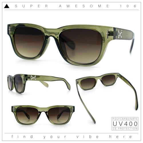 SA106 Gentlemans Cross Bone Dagger Emblem Horn Rim Plastic Retro Sunglasses2