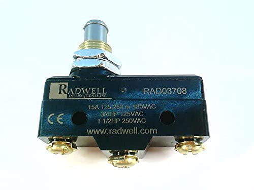 RADWELL Verified Substitute BZ-2RQ1-A2-SUB MICROSWITCH - 15A, Panel Mount Plunger