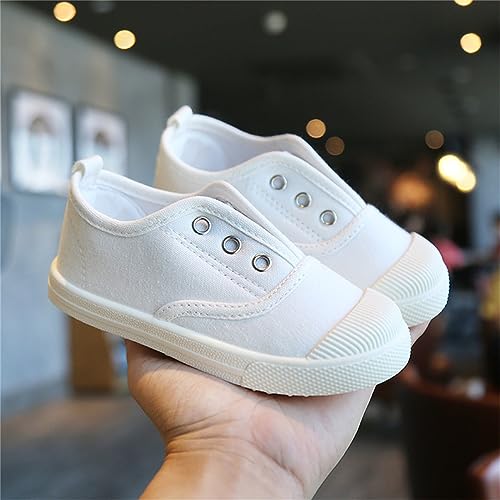 1 to 9 Years Girls Boys Slip On Canvas Sneaker, Kids Low Top Casual Fashion Shoes, Comfy Lace-Up Walking Shoes3