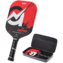 A11N SPORTS Empire Thermoformed Edgeless Pickleball Paddle | Carbon Fiber Face with SuperGrit Texture for Ultimate Spin | Longer Handle for Double-Handed Backhand