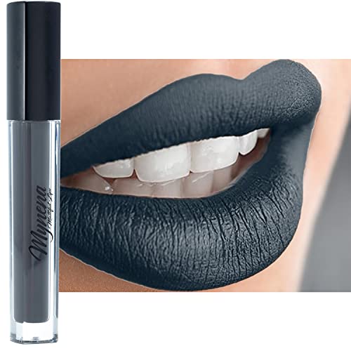 Mynena Gray Liquid Lipstick Matte Velvet Finish Waterproof Lightweight Talc-Free Mica-Free Gluten-Free Paraben-Free | Alvira #TOP4