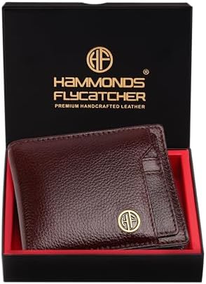 HAMMONDS FLYCATCHER Wallet for Men Leather Original, Mens Wallet, Leather Wallets for Men Stylish, Bi-Fold Wallets for Man, 6 Card Slots, Easy Access Card Slots, Coin Pocket, Gift for Mens - Brown