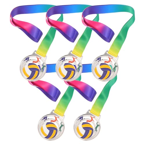 Medalla de voleibol FOMIYES de aleación de metal con cinta para torneo infantil y club deportivo