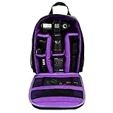 Bolsa para câmera, mochila para para fotógrafos, bolsa para à prova d'água，aplica-se a câmeras DSLR, flashes, tripés, laptops, lentes e acessórios (Roxo)