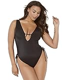 Swimsuits For All Women's A-List Plunge One Piece Swimsuit - 4, Black (Plus