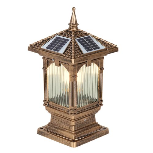 Lampe sur poteau solaire pour illuminer chaleureusement les cours et allées de villas