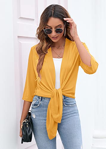 Image of Heymoments Women's Lightweight Open Front Cardigans 3 /4 Sleeve Casual Soft Drape Fall Cardigan S-2XL