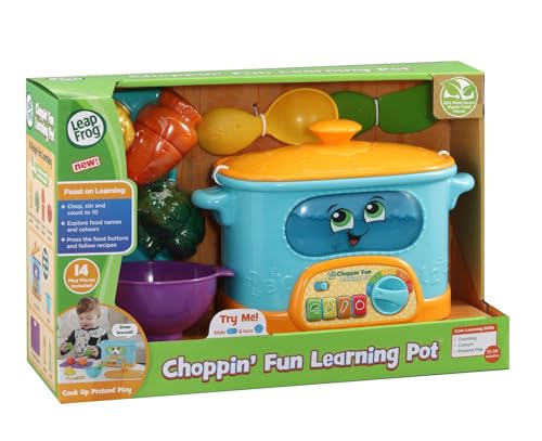 LeapFrog Choppin' Fun Learning Pot, Roleplay Kitchen Toy for Children, Interactive Learning Toy for Pretend Play, Toy Kitchen with Food Names, Recipes and Colours, Play Kitchen for 12 Months +, 612303