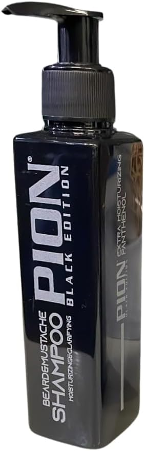 PION Black Edition szampon do brody i wąsów 150 ml – nawilżający szampon do brody z pantenolem, delikatne oczyszczanie, do brody i wąsów, pielęgnacja dla mężczyzn