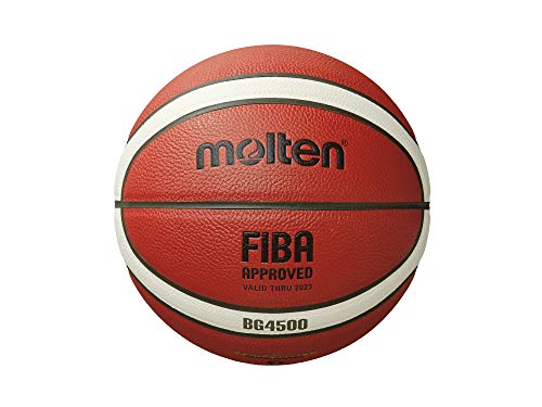 Molten B7G4500-DBB Basketball, Pro Wettspielball, Premium Synthetik-Leder, 12 Felder, DBB geprüft, orange/Ivory, Größe 7, Paketeinheit 12